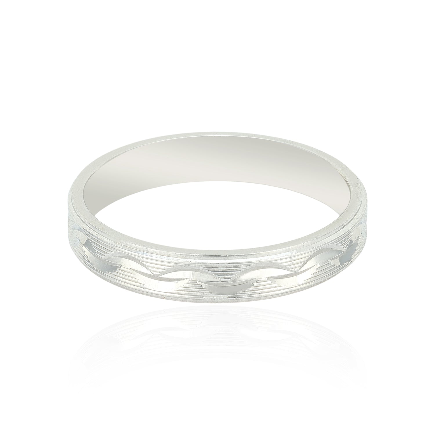 Ornate Etched Curved 925 Sterling Silver Rings for Men