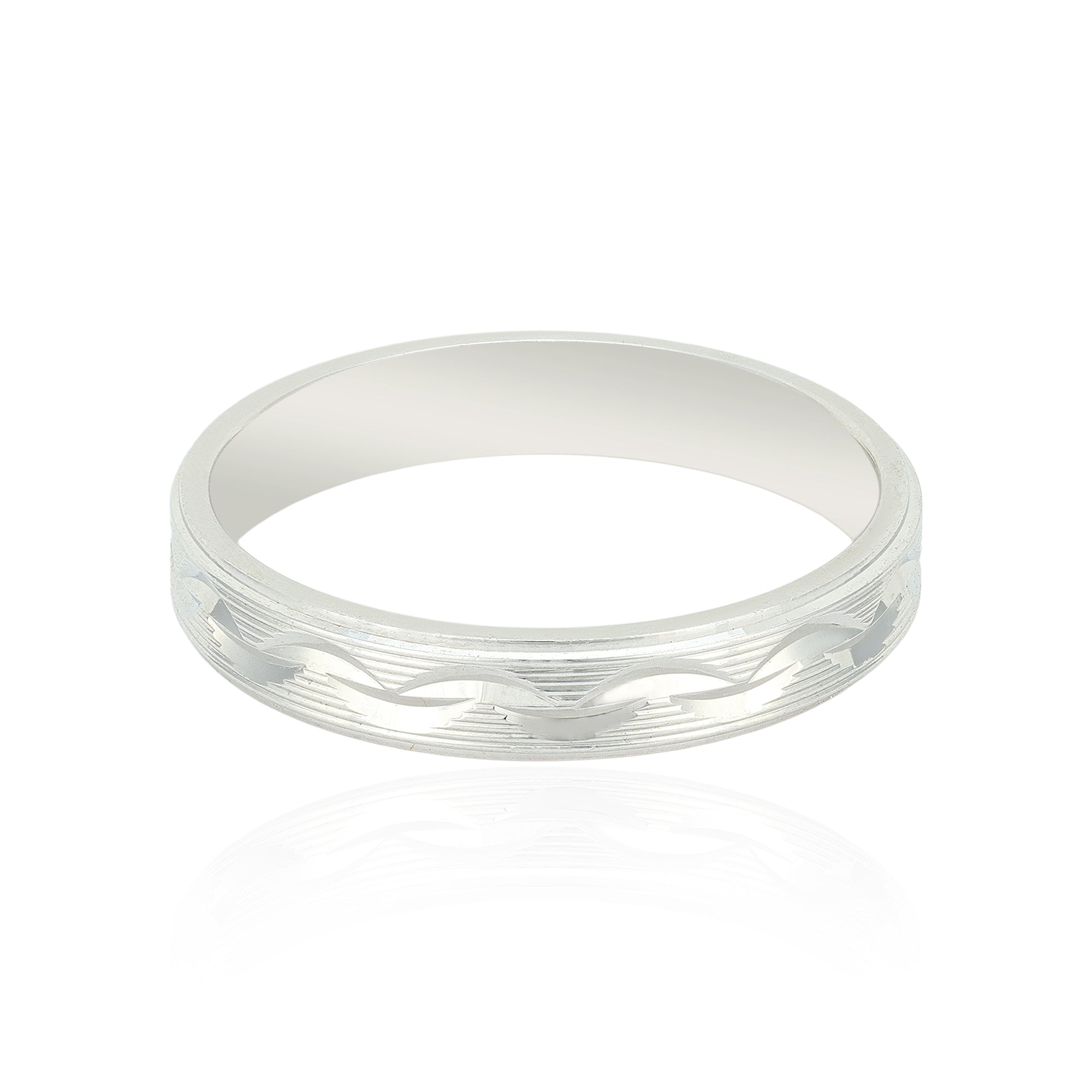 Ornate Etched Curved 925 Sterling Silver Rings for Men