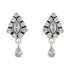 Oval Centered Glittering Stoned 925 Pear Drop Earrings