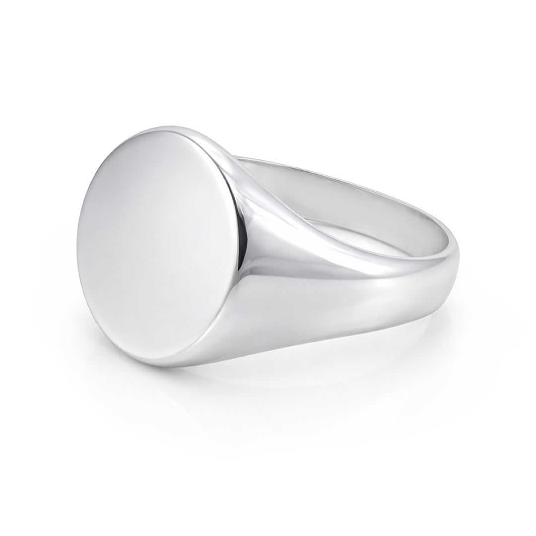 Oval Signet 925 Sterling Silver Engravable Ring for Men