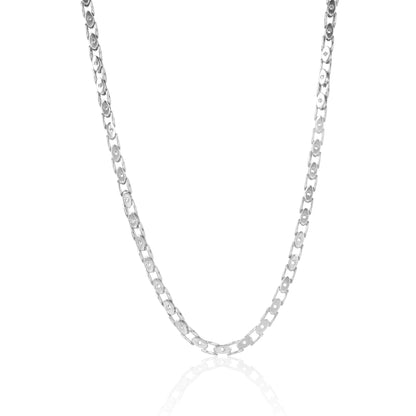 Oval Twist 925 Rhodium Plated Link Chain
