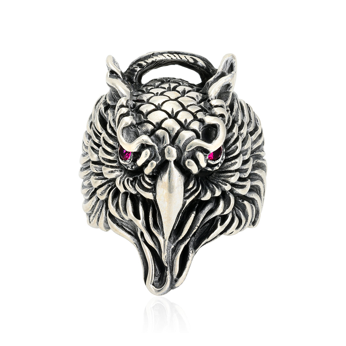 Oxidised Sterling Silver Nocturnal Owl Ring