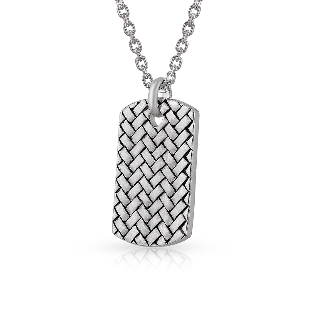 Oxidized Dog Tag 925 Sterling Silver Pendant for Men