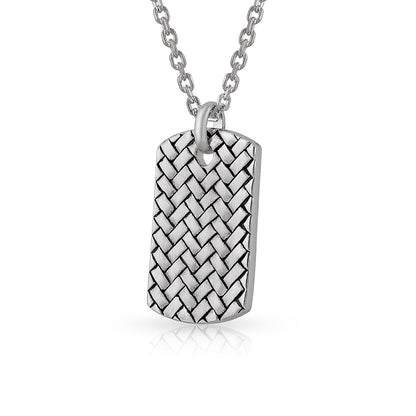Oxidized Dog Tag 925 Sterling Silver Pendant for Men