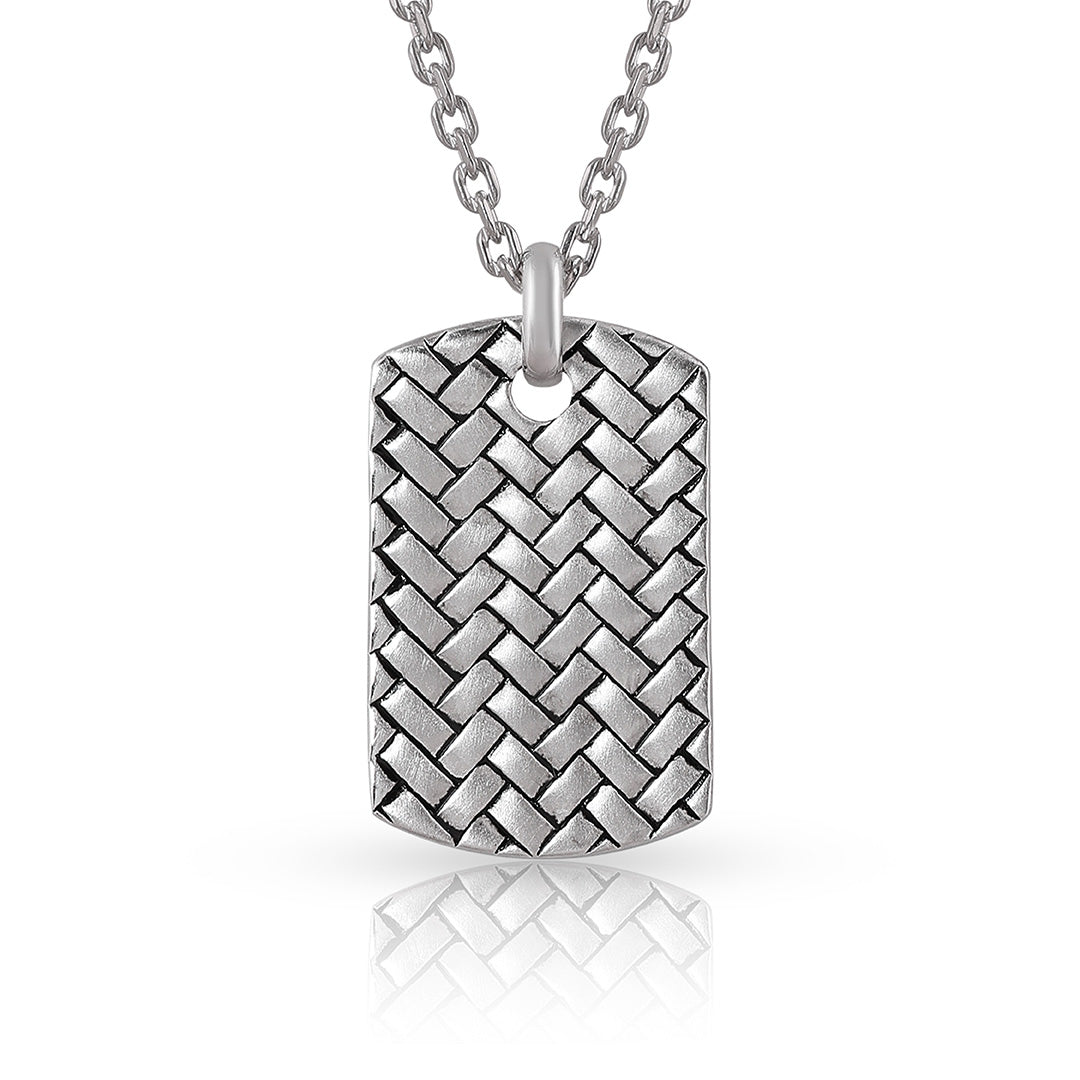 Oxidized Dog Tag 925 Sterling Silver Pendant for Men
