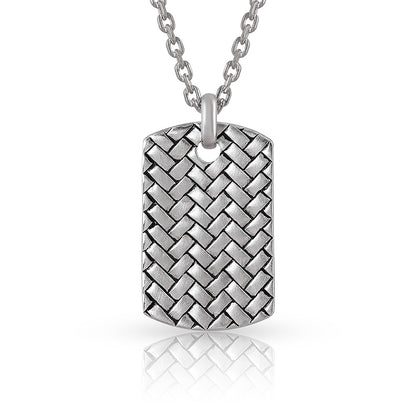 Oxidized Dog Tag 925 Sterling Silver Pendant for Men