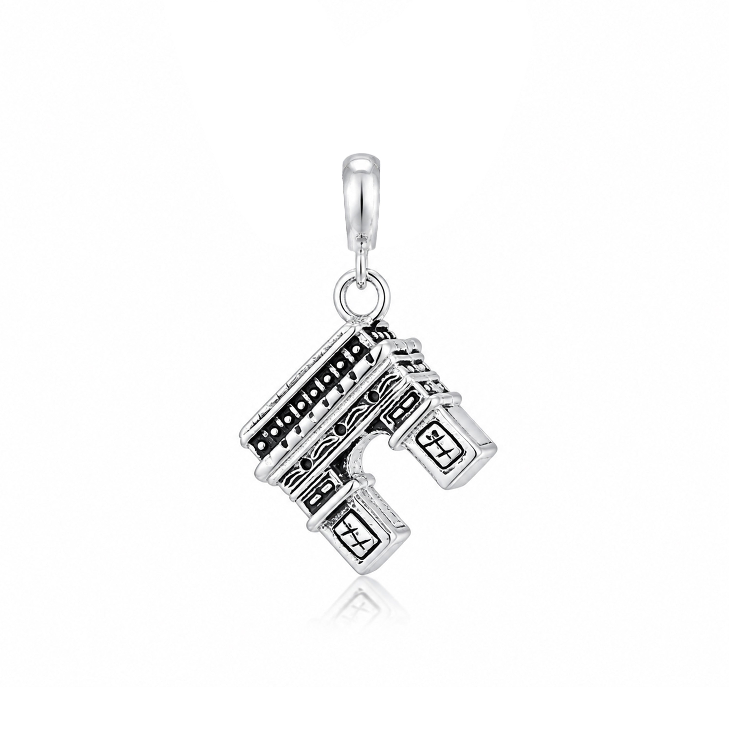 Oxidized Paris Arch 925 Sterling Silver Charm for Kids