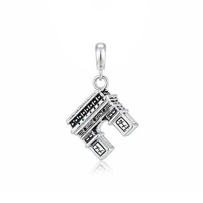 Oxidized Paris Arch 925 Sterling Silver Charm for Kids