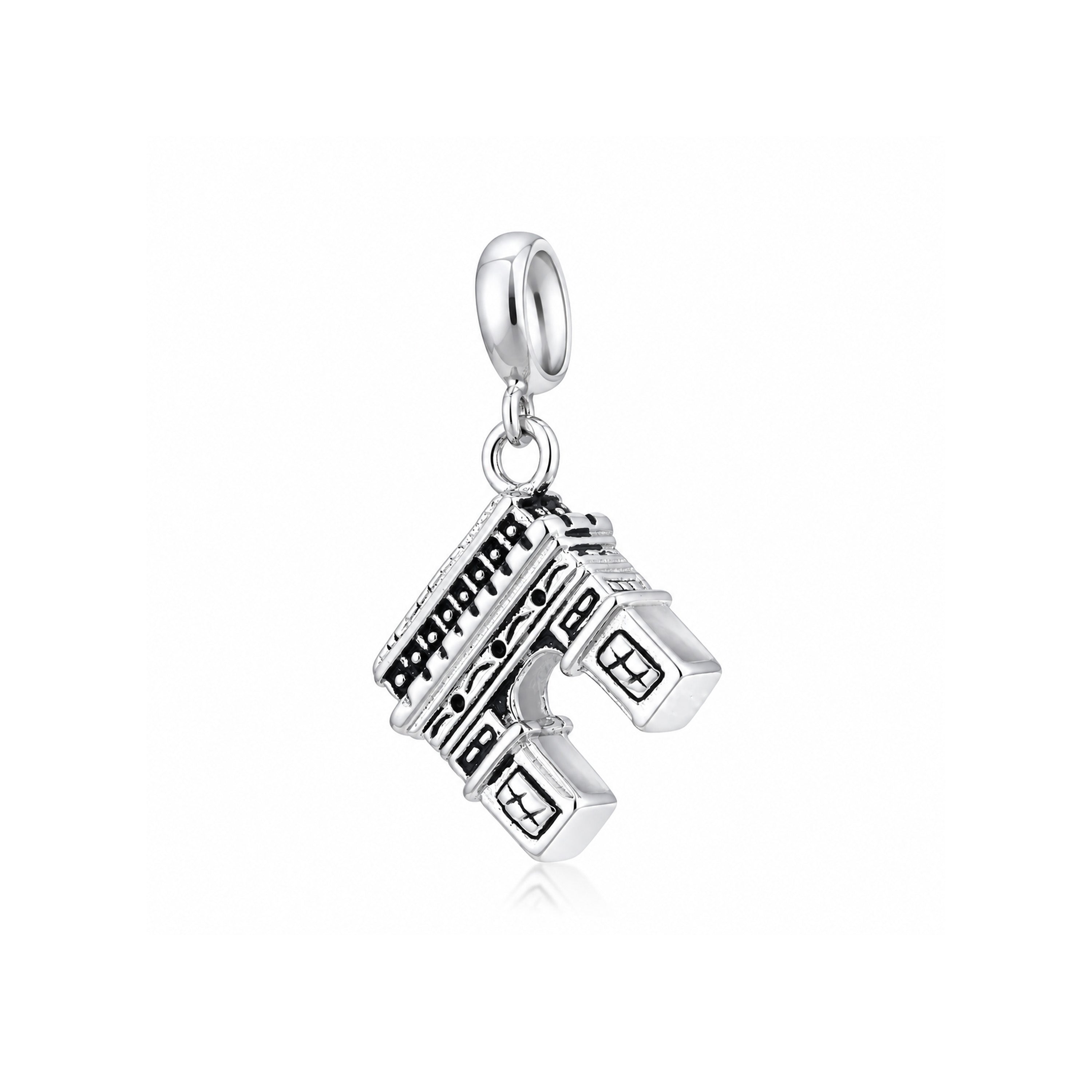 Oxidized Paris Arch 925 Sterling Silver Charm for Kids