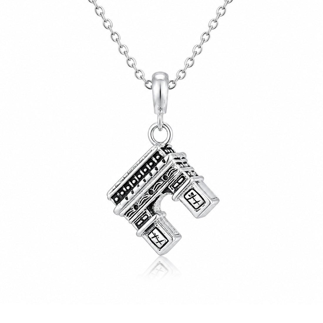 Oxidized Paris Arch 925 Sterling Silver Charm for Kids