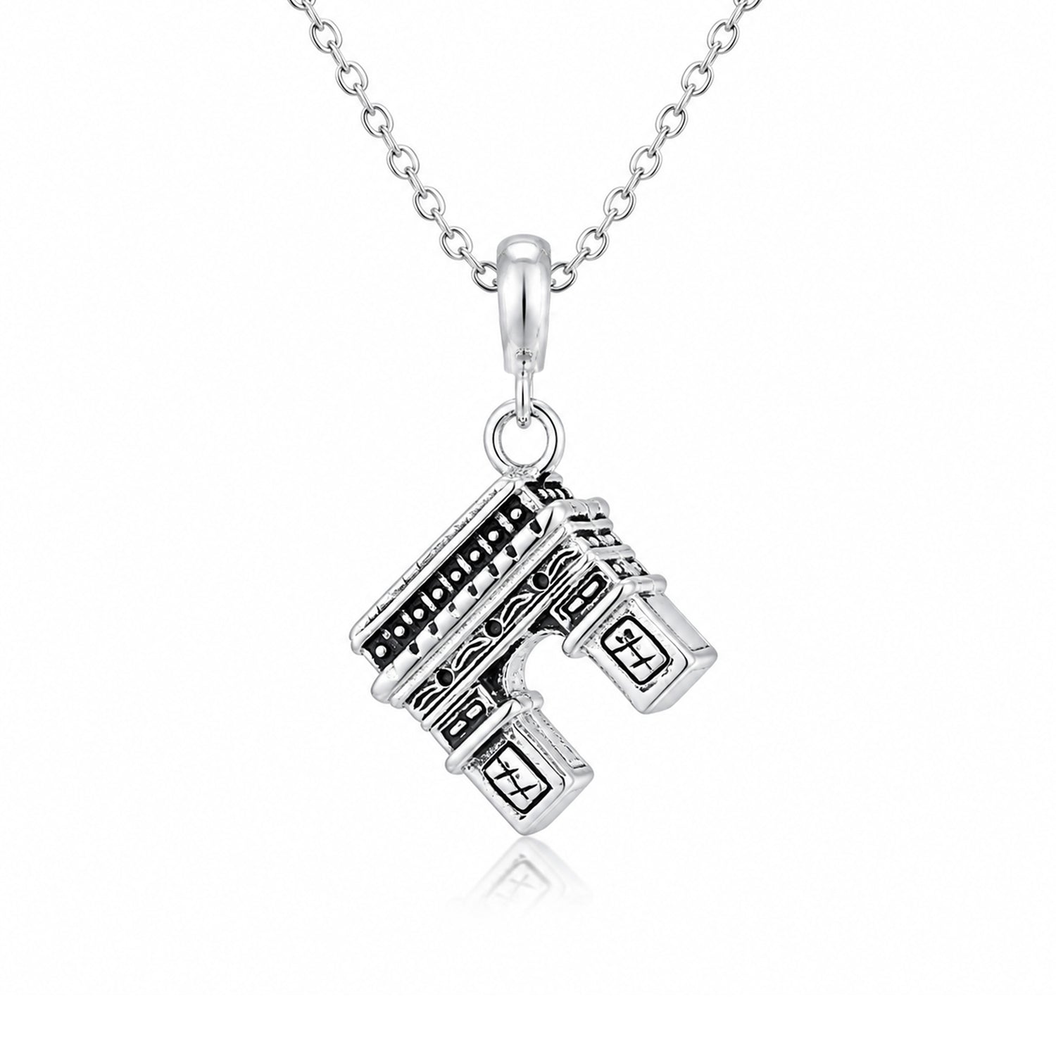 Oxidized Paris Arch 925 Sterling Silver Charm for Kids