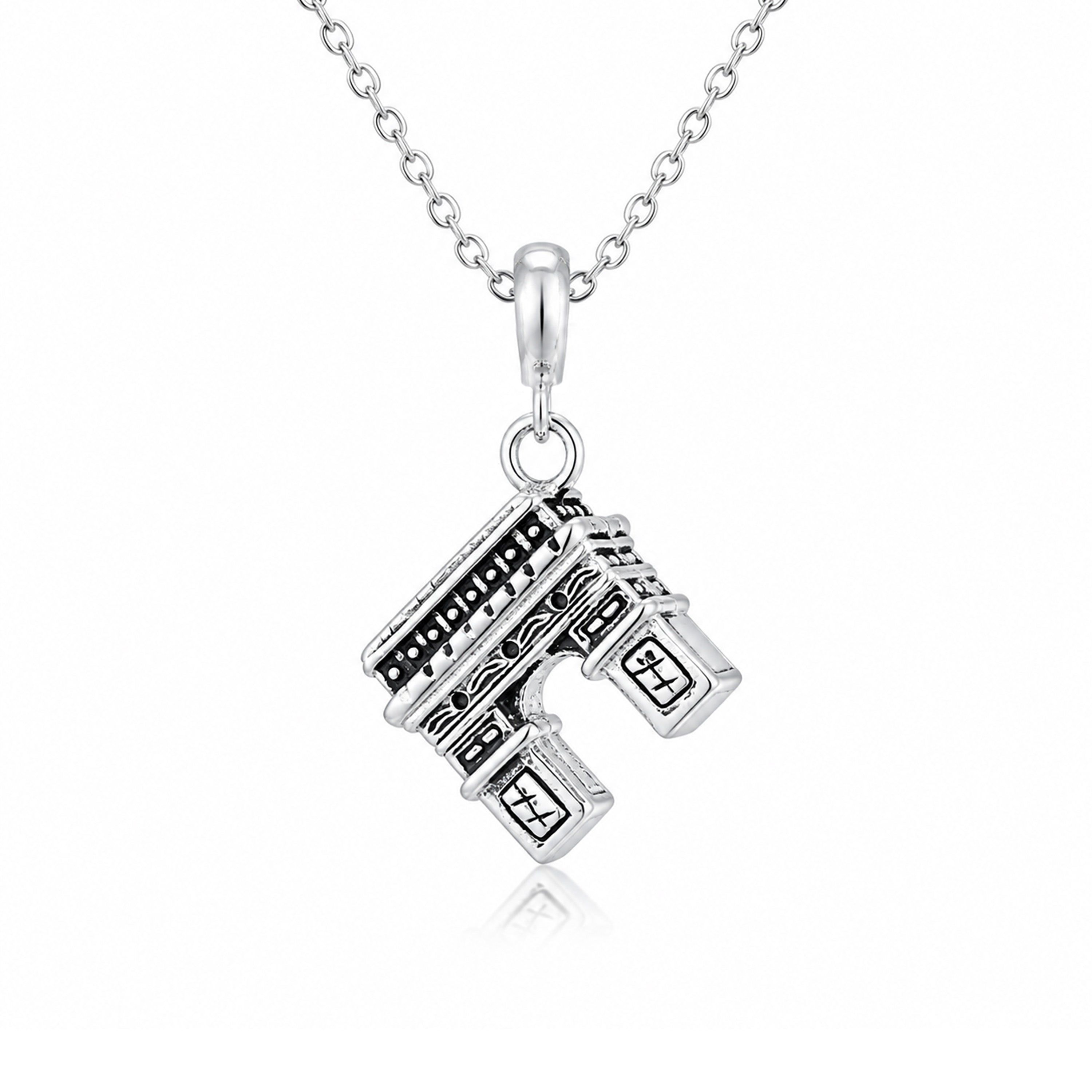 Oxidized Paris Arch 925 Sterling Silver Charm for Kids