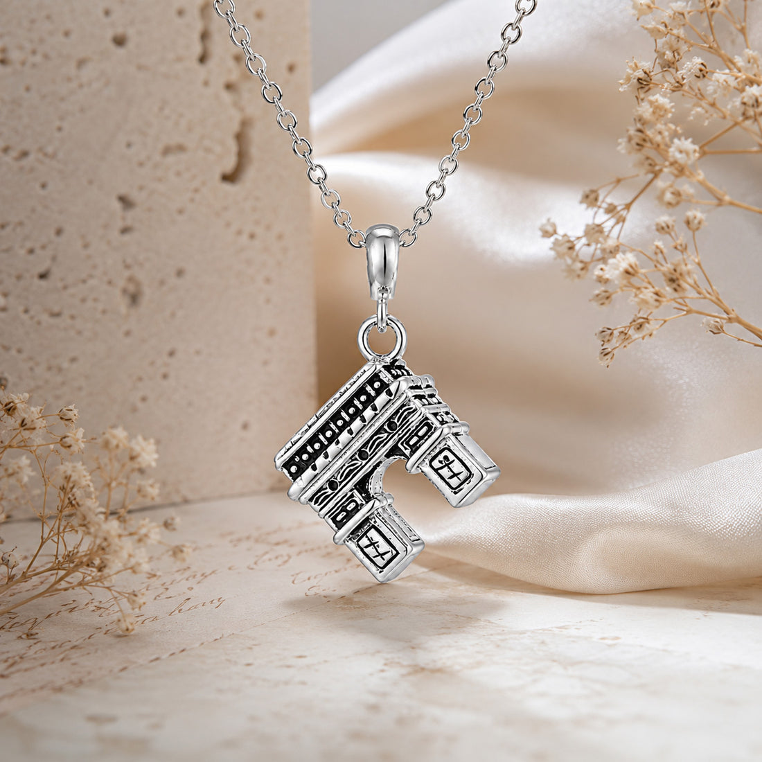 Oxidized Paris Arch 925 Sterling Silver Charm for Kids