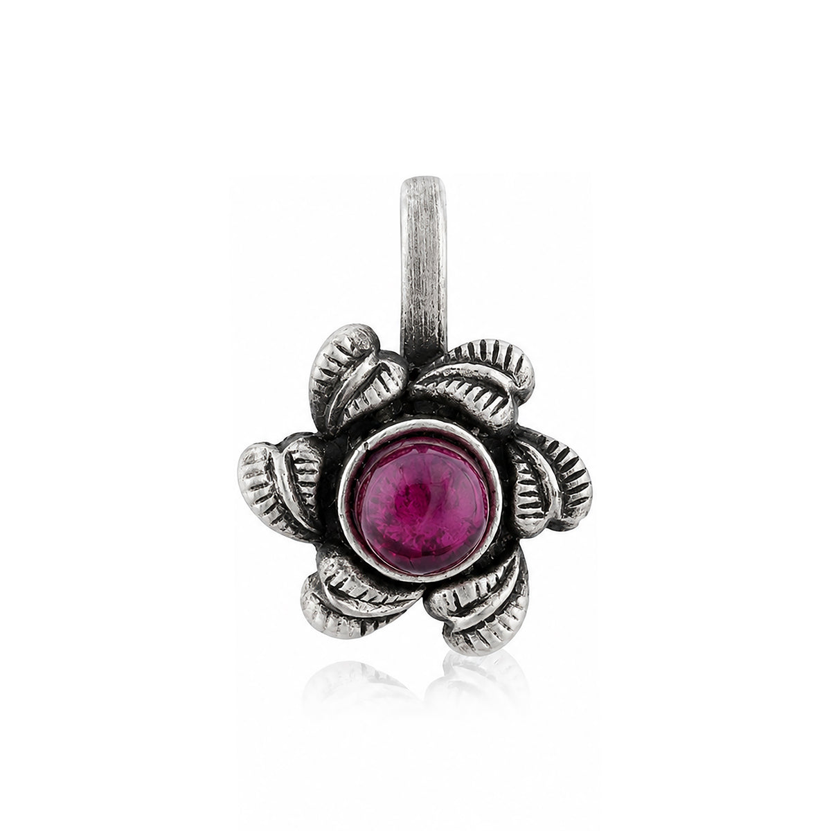 Oxidized Tribal Sunflower Silver NosePin