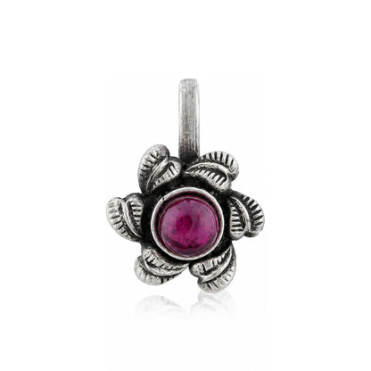 Oxidized Tribal Sunflower Silver NosePin