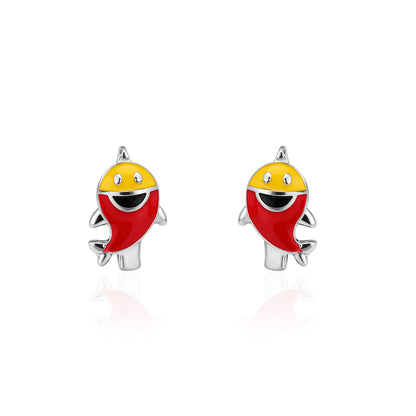 Pac Man Themed 925 Sterling Silver Ring for Kids
