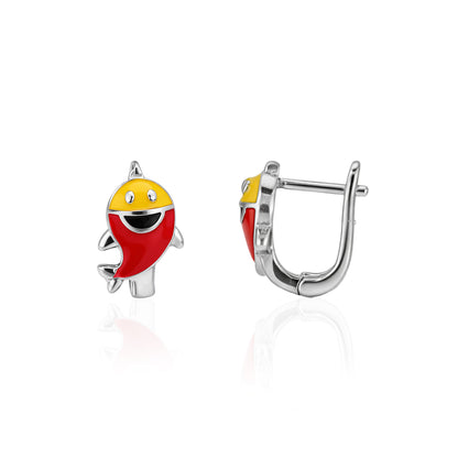 Pac Man Themed 925 Sterling Silver Ring for Kids