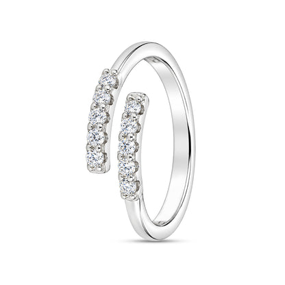 Parallel Pavé Wrap Sterling Silver Toe Ring