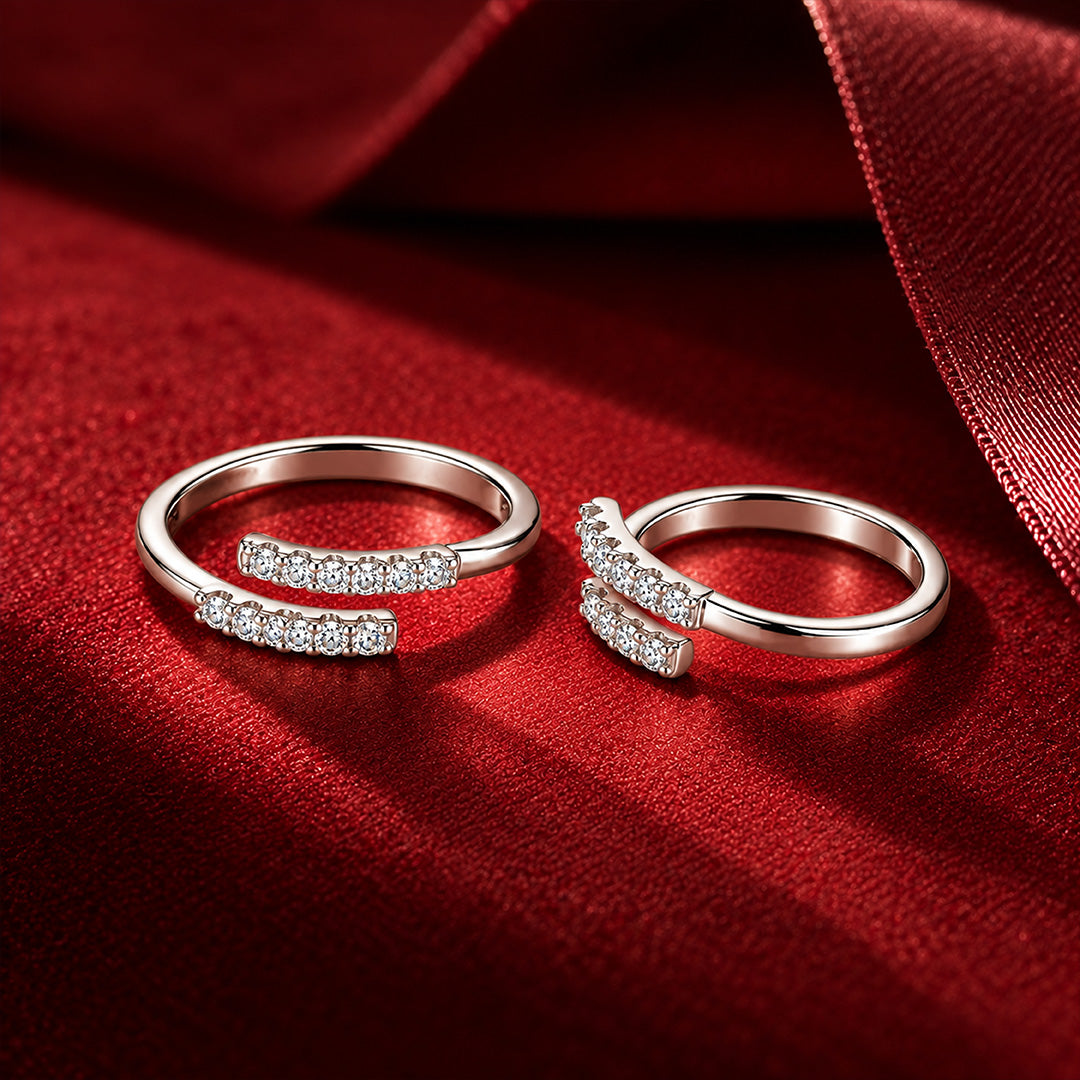 Parallel Pavé Wrap Sterling Silver Toe Ring