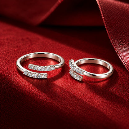 Parallel Pavé Wrap Sterling Silver Toe Ring