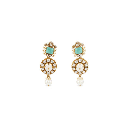 Pastel Bloom Silver Pearl Drop Earrings