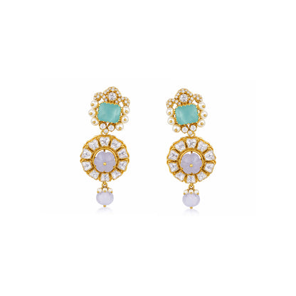 Pastel Bloom Silver Pearl Drop Earrings
