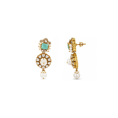 Pastel Bloom Silver Pearl Drop Earrings