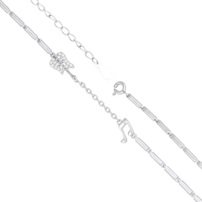 Pav Musical Note Silver Bracelet