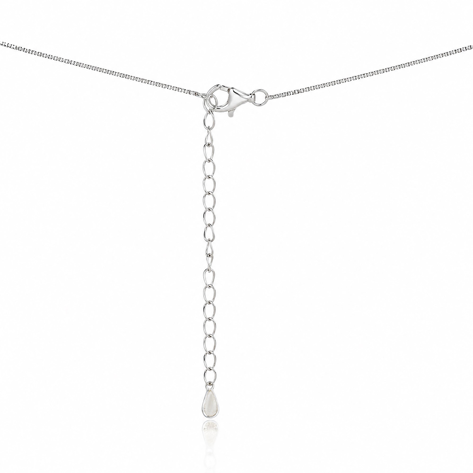 Pave Heart Multi Colour Silver Chain Pendant