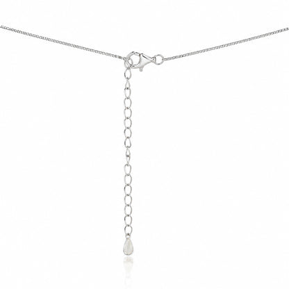 Pave Heart Multi Colour Silver Chain Pendant