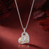Pave Heart Multi Colour Silver Chain Pendant