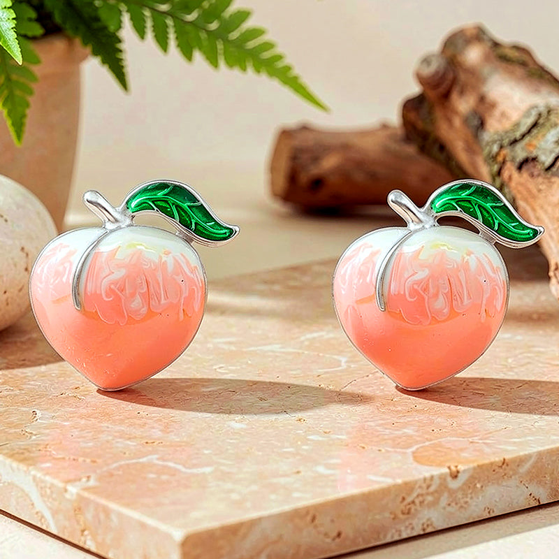 Peachy Pink Shine 925 Sterling Silver Stud for Kids