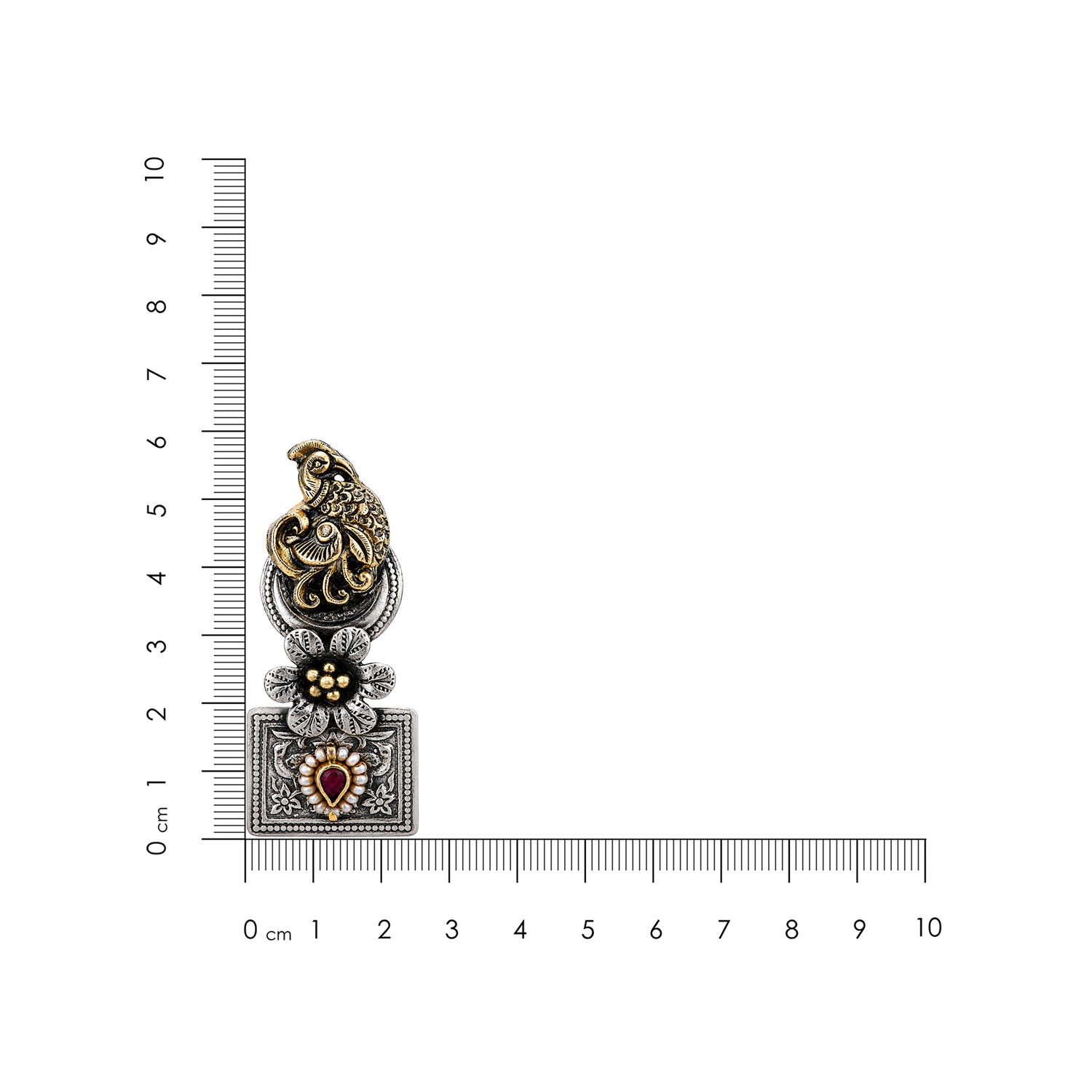 Peacock Heritage 925 Sterling Silver Floral Earring