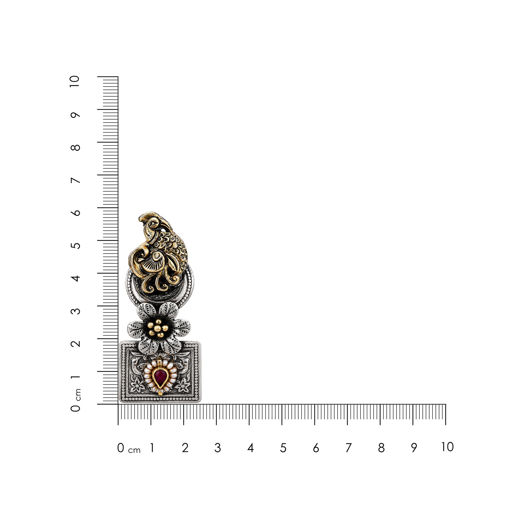 Peacock Heritage 925 Sterling Silver Floral Earring