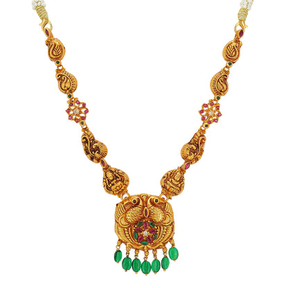 Peacock Lakshmi Fusion 925 Double Peacock Middle Necklace