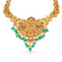 Peacock Motif Lakshmi Emerald 925 Sterling Silver Necklace for Women