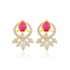 Pear Ruby 925 Sterling Silver Floral Drop Earring for Women