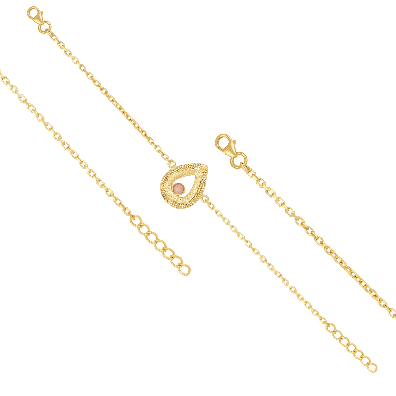 Pear Teardrop 925 Sterling Silver Chain Bracelet