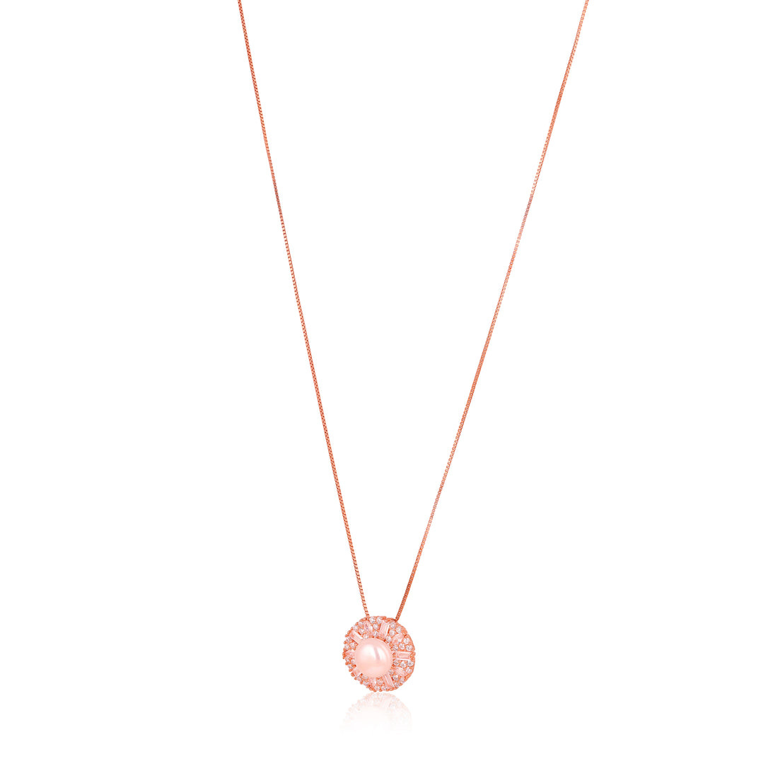 Necklace with a round pendant on a white background