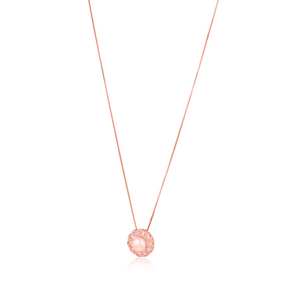 Necklace with a round pendant on a white background