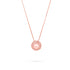 Necklace with a pink pendant on a white background