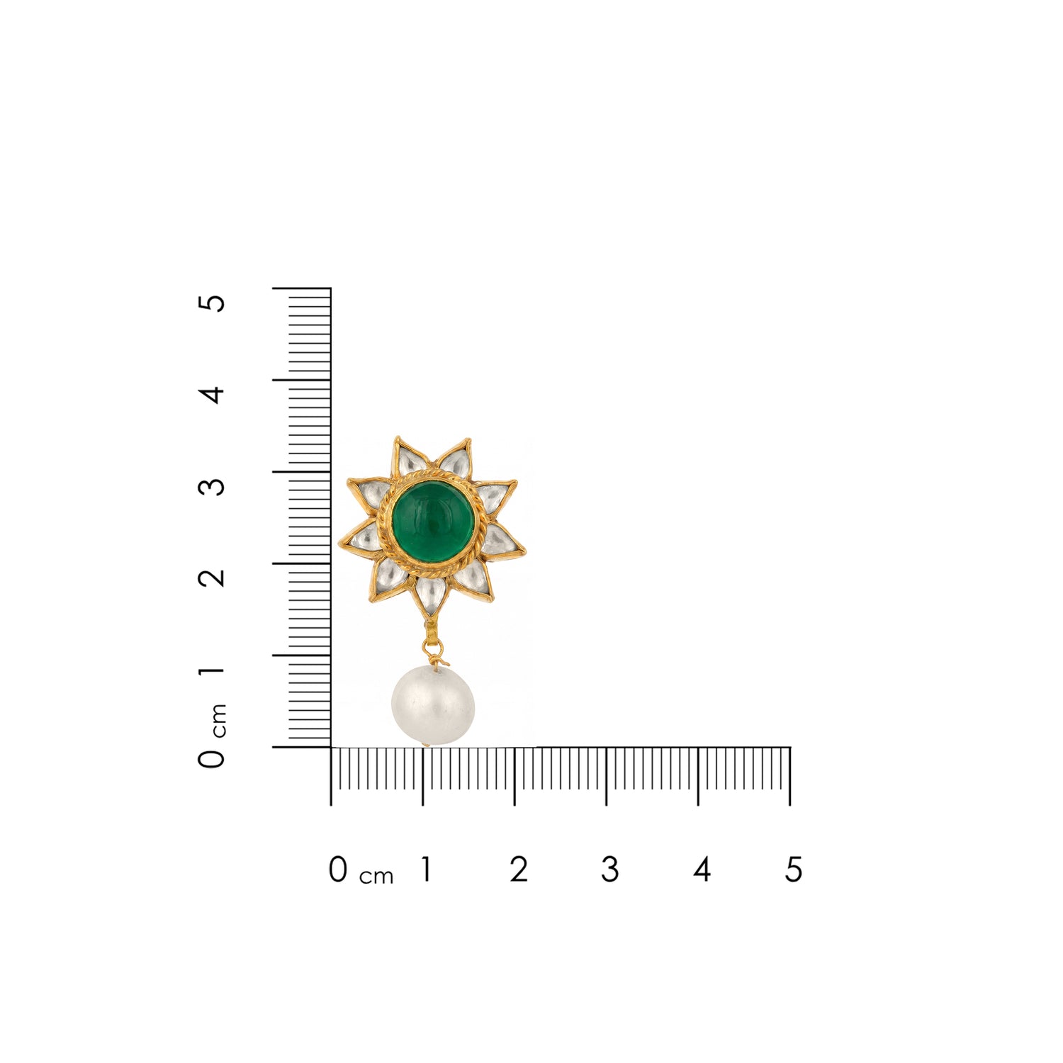 Pearl Bloom Green Golden 925 Sterling Silver Drop Earring