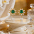Pearl Bloom Green Golden 925 Sterling Silver Drop Earring