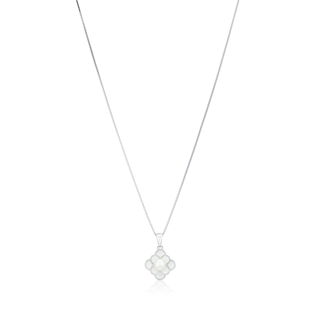 Pearl Blossom Flower Style 925 Sterling Silver Chain Pendant for Women