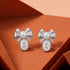 Pearl Bow Oval Crystal Drop Silver Earrings