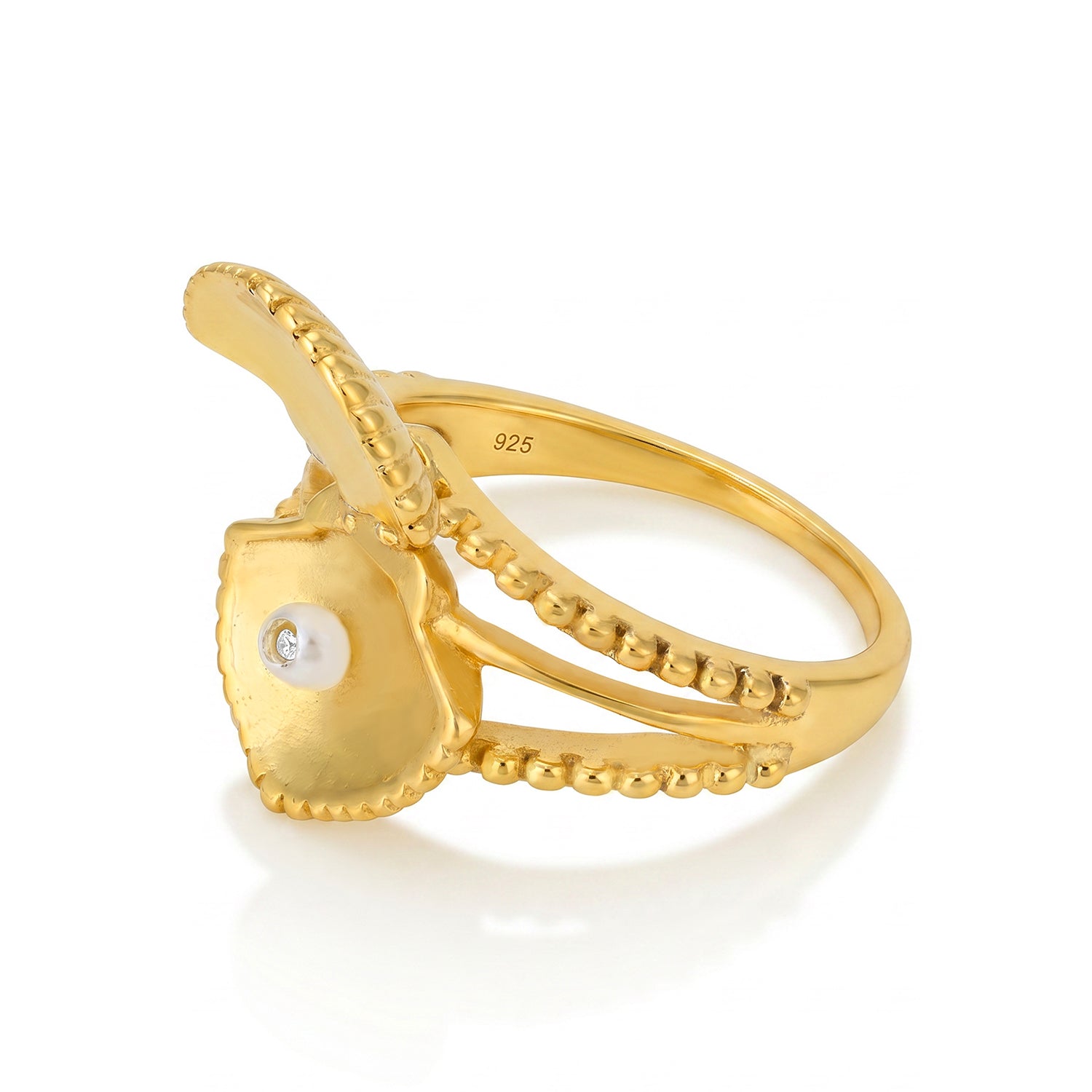 Pearl Curve 925 Sterling Silver Designer Ring