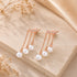 Pearl Drape Rose Gold Silver Drop Earrings