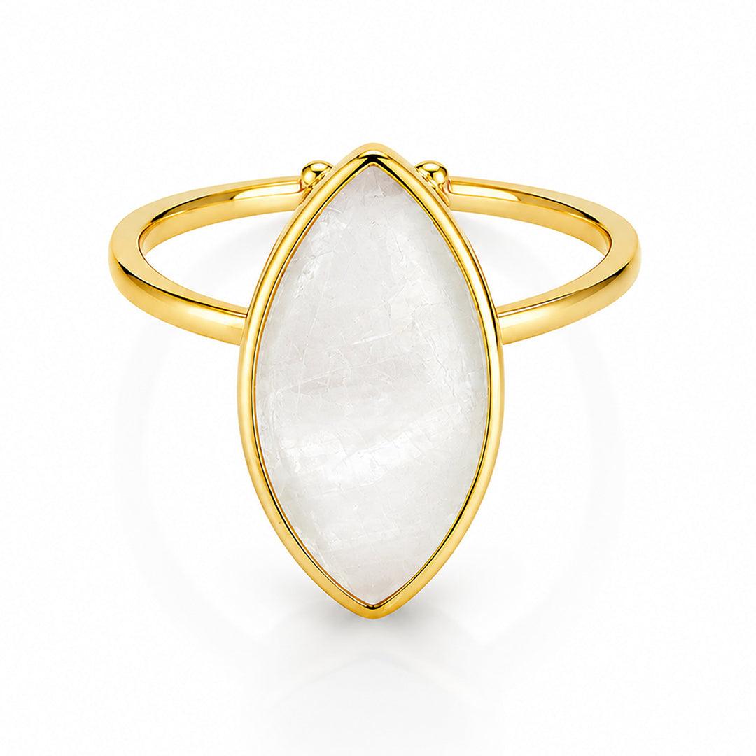 Pearl Marquise Charm 925 Sterling Silver Statement Ring