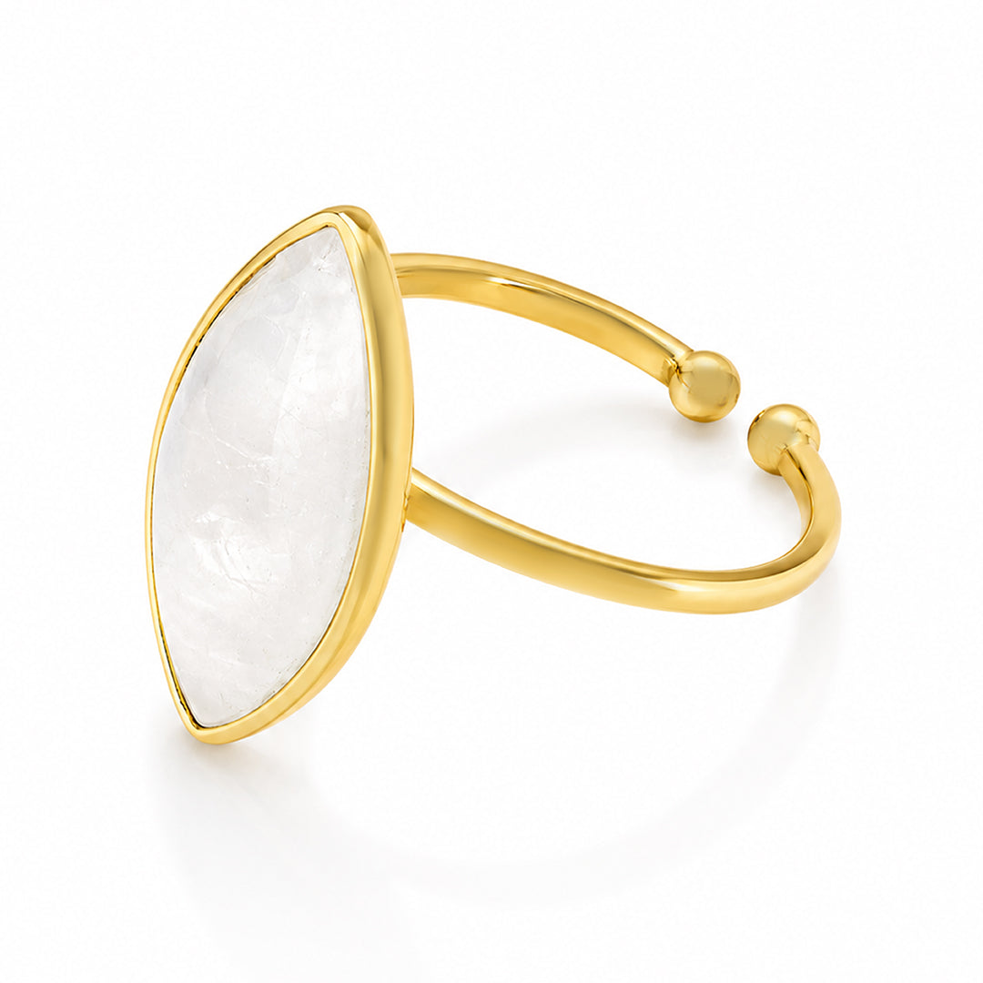 Pearl Marquise Charm 925 Sterling Silver Statement Ring