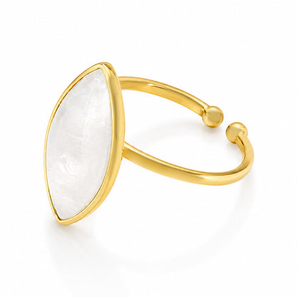 Pearl Marquise Charm 925 Sterling Silver Statement Ring